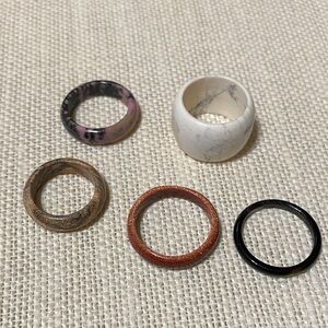 Set of Five gemstone assorted size Stylish Rings